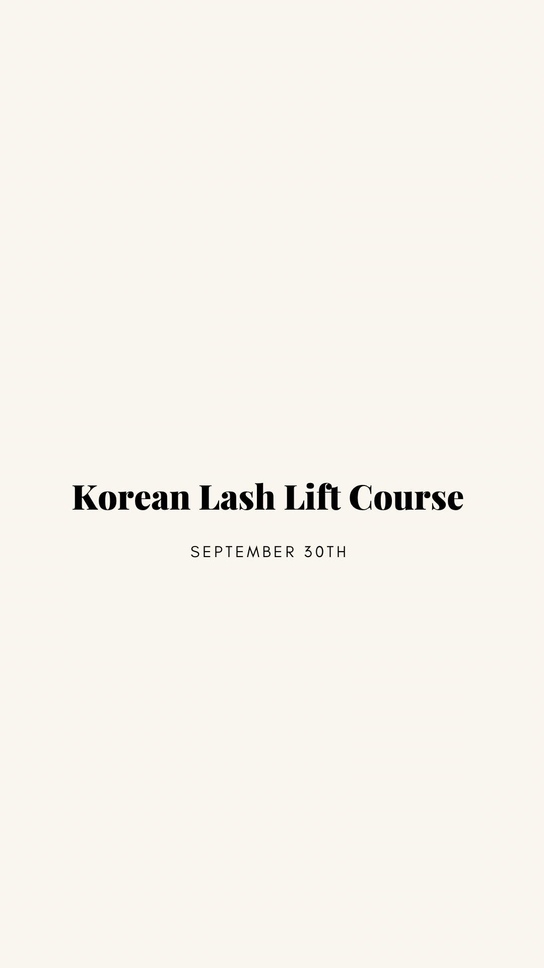 Korean Lash Lift Course