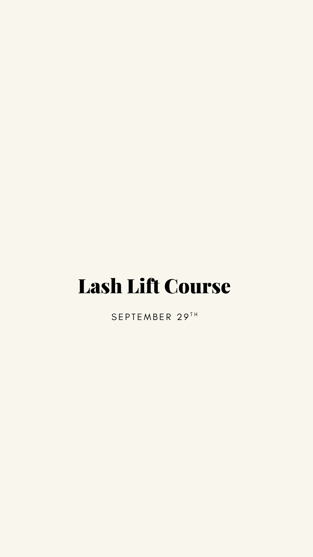 Lash Lift Course